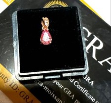 Collier goutte moissanite rose couleur saphir rose chaîne argent or 60 cm gra...