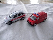 Lot de 2 voiture et fourgon de Pompiers BMW X6 & Combi VW no cij dinky Joustra