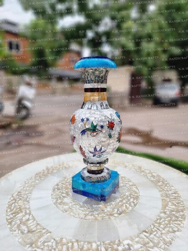 Vase fleur marbre blanc - , 18''