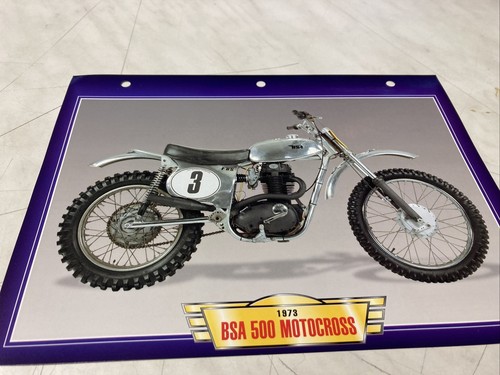 Bsa 500 motocross 1973 fiche - bsa,
