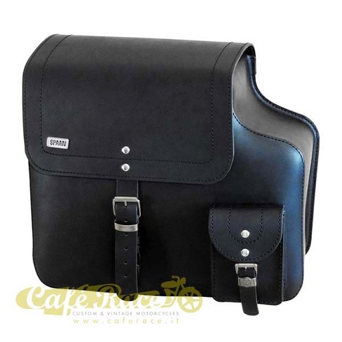Sac latéral cuir noir - en,