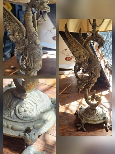 Rare ancienne lampe dragon