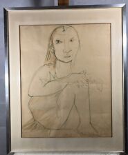 Bernard LORJOU (1908-1986) Technique Mixte Gouache Aquarelle Crayon Portrait