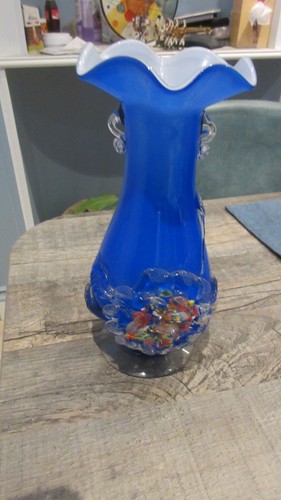 Beau vase verre bleu - beau,