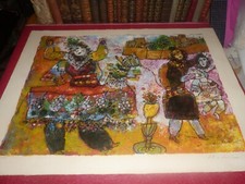 RARE LITHOGRAPHIE THEO TOBIASSE SIGNEE  "JE TRAVERSE UNE VILLE" EO 167/175 1970