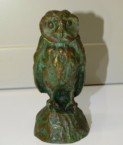 Superbe mascotte bronze hibou - mascotte,