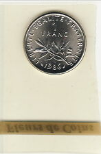 RARE FDC COTE 180 EURO 1 FRANC SEMEUSE 1986