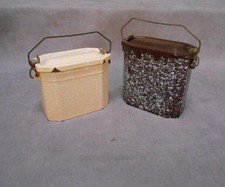 2 Gamelles Vintage en tole émaillée complètes