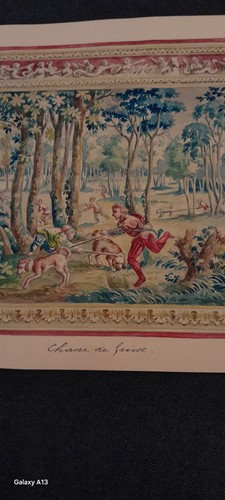 Aquarelle ancienne chasse de - ancienne,