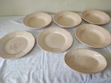 Ancien Plat ovale + 6 Assiettes en céramique Digoin Sarreguemines Rose