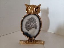 Hibou chouette bronze tranche d'agate dlg Duval Brasseur ou Isabelle Faure