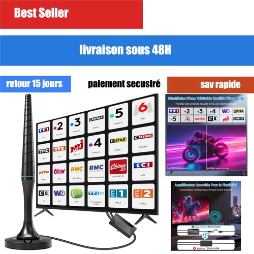 Antenne intérieure tnt 4k - tv,