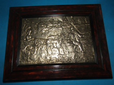 Tableau etain argenté ?  Repoussé Métiers paysanne tbe 25cm par 20cm