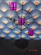 "   PORTE  BOUGIES  LAMPION  TOILE  D'ARAIGNEE   d'halloween  "  PARTYLITE