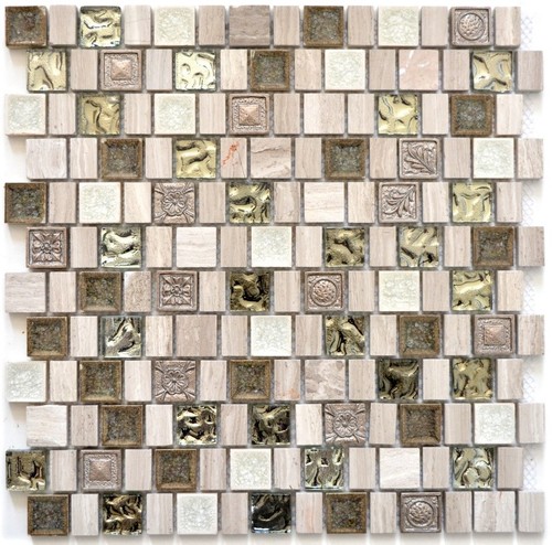 Mosaïque cristal inox verre