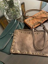 SACS À MAIN CLOUTÉS CUIR NEUFS LOT/3