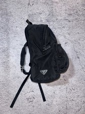 Prada Black Nylon Backpack with Triangle Logo Vintage 100% Authentic