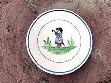 FAIENCERIE NIDERVILLER RARE ASSIETTE LENTILLE ALSACIENNE AU PARAPLUIE