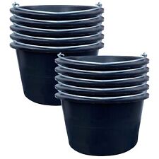 10X Bac À Mortier 40L Noir Bac À Mortier Pots De Plante Seaux Ciment Maçon