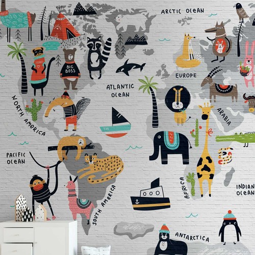 Papier peint carte - peint, du
