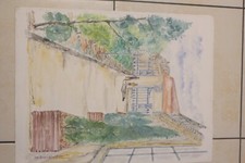 aquarelle ville dordogne de