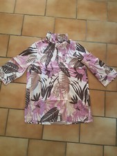 Chemisier / chemise fleurs violettes roses blanches marron