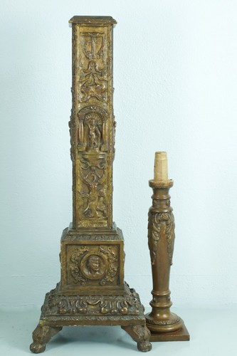 Anciene colonne lampe - , bois