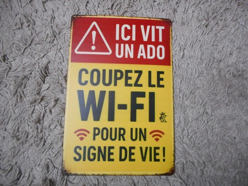 Plaque metal humoristique wifi - plaque,