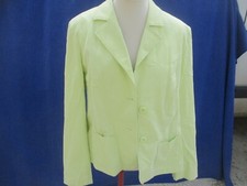 Ensemble N°18 tailleur pantalon + pantacourt + veste vert anis Saint Hilaire T48