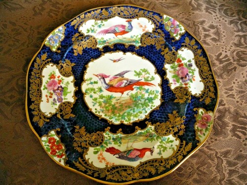 Ornate antique floral plate - floral, w