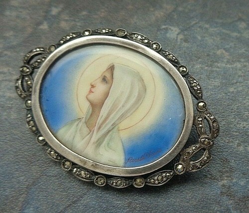 Vintage argent broche vierge - argent,