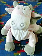 PL / DOUDOU PELUCHE NOUKIES VACHE LOLA G MODELE GRIS ROSE BLANC ECHARPE  TTBE