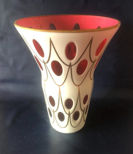 Vase ancien cristal overlay - ancien,