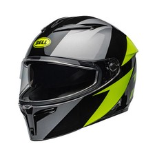 Casque Moto Intégral Bell Lithium Shear Gris Rétina Métal Jaune Fluo ECE 2206