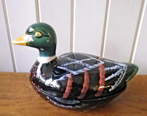 Terrine canard faïence - terrine,