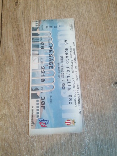 Ticket billet ancien football - billet,