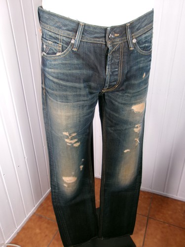 Pantalon jean bleu troué - ,