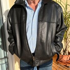 Blouson Aviateur noir quasi neuf, Homme, Cuir Véritable, fermeture éclair