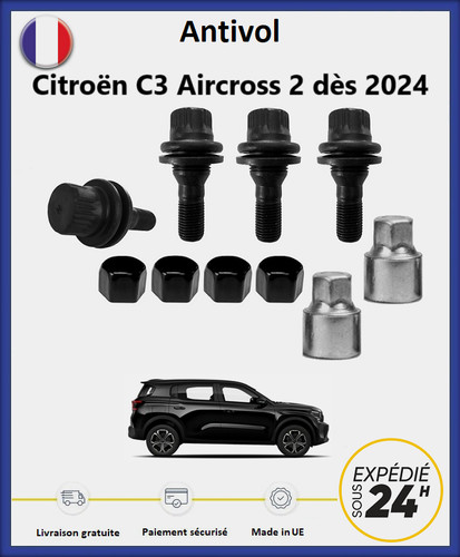écrous antivol roues noir - de,