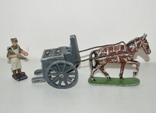 Anciennes figurines Alu QUIRALU Cheval cuisine roulante cuistot soldat vintage