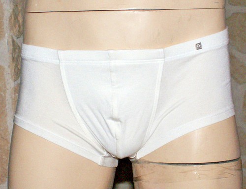 Mini boxer blanc avec - , soie