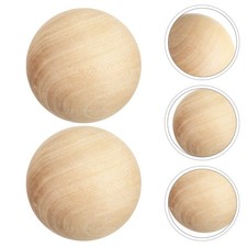  Lot de 2 boules en bois pour travaux manuels : boules en bois massif brut de