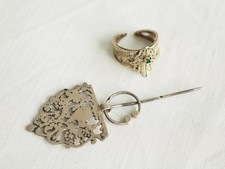 LOT FIBULE ET BAGUE ARGENT