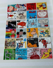 Bd- Philatélie - Planche 24 timbres, Spirou, Spip, Mélusine, Isidore. . .