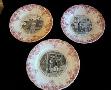 BADONVILLIER 3 assiettes à dessert parlantes de Charles Genty