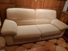 canapé 2 places nubuck blanc