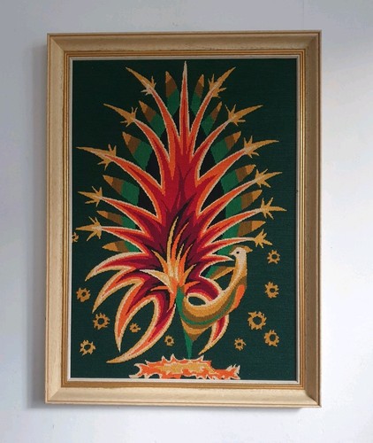 Tableau paon tapisserie - tableau,