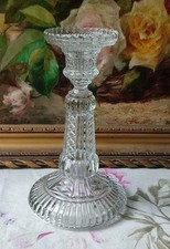 ANCIEN BOUGEOIR EN VERRE PRESSÉ MOULÉ SIGNÉ PORTIEUX 