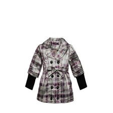 NEUF Manteau FILLE gris & rose