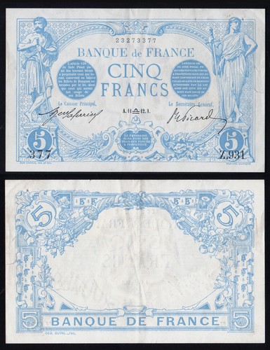 Billet france francs bleu - billet,
